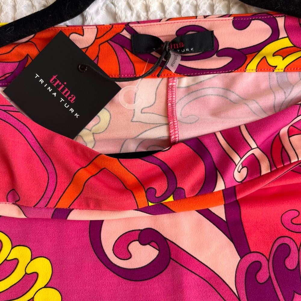 Trina Turk Floral Shift Dress in Pink, Orange & Yellow NWT